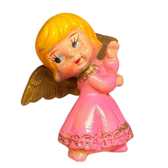 Vintage Mid-Century Modern MCM Christmas Angels Trio Miniature Celestial Kitschy - Picture 9 of 16